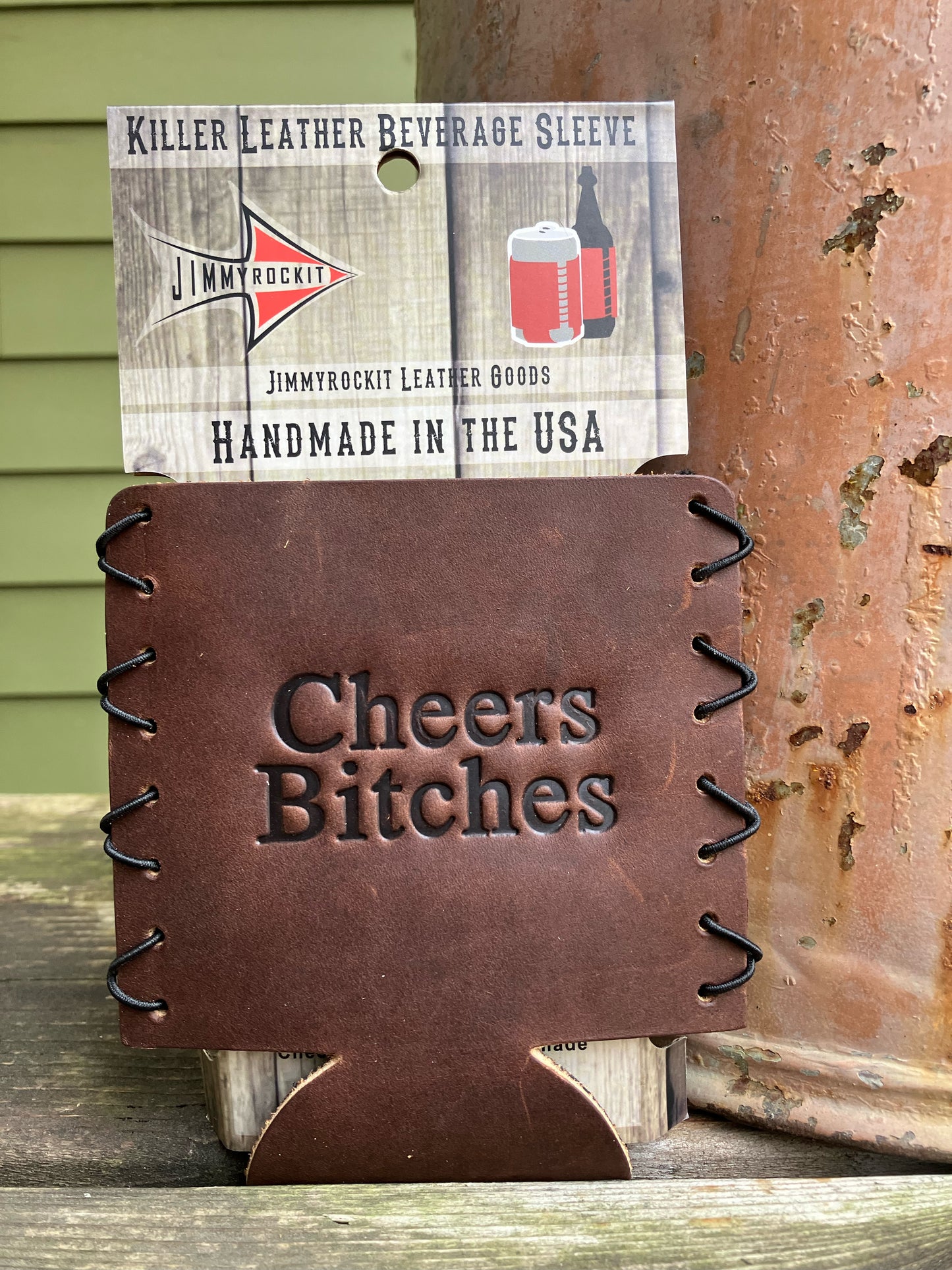 Leather Koozie - Cheers Bitches