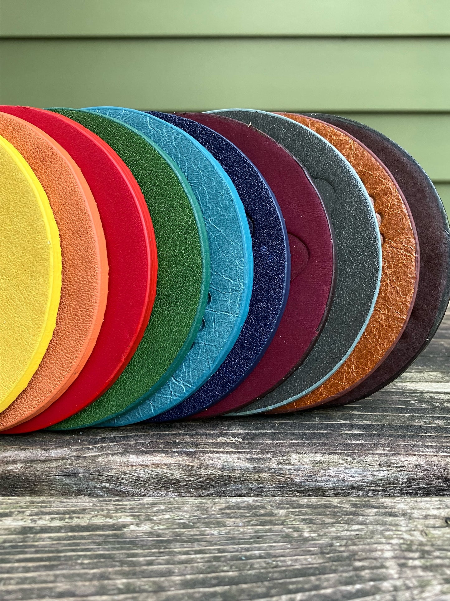 Leather Coaster - Michigan State Football