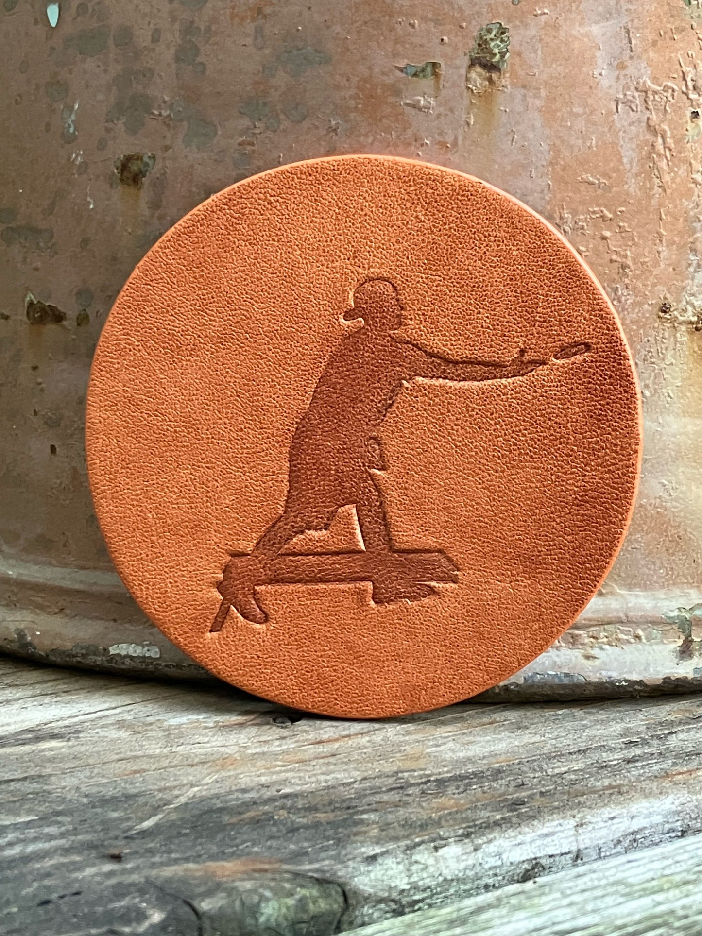 Leather Coaster - Cornhole