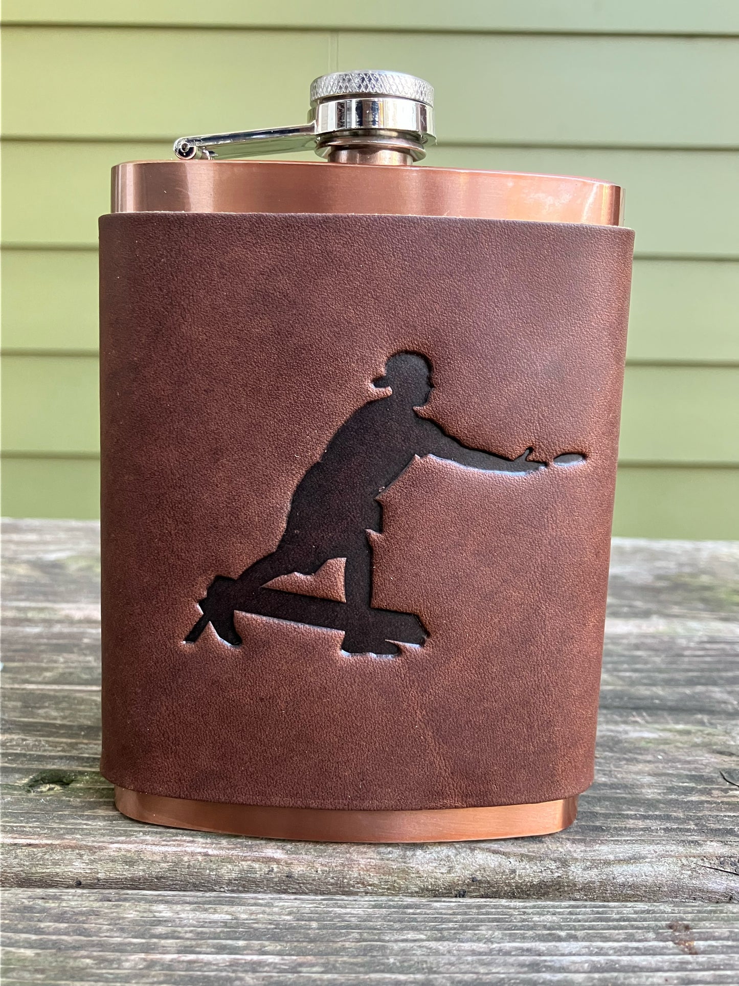 Leather Flask - Cornhole