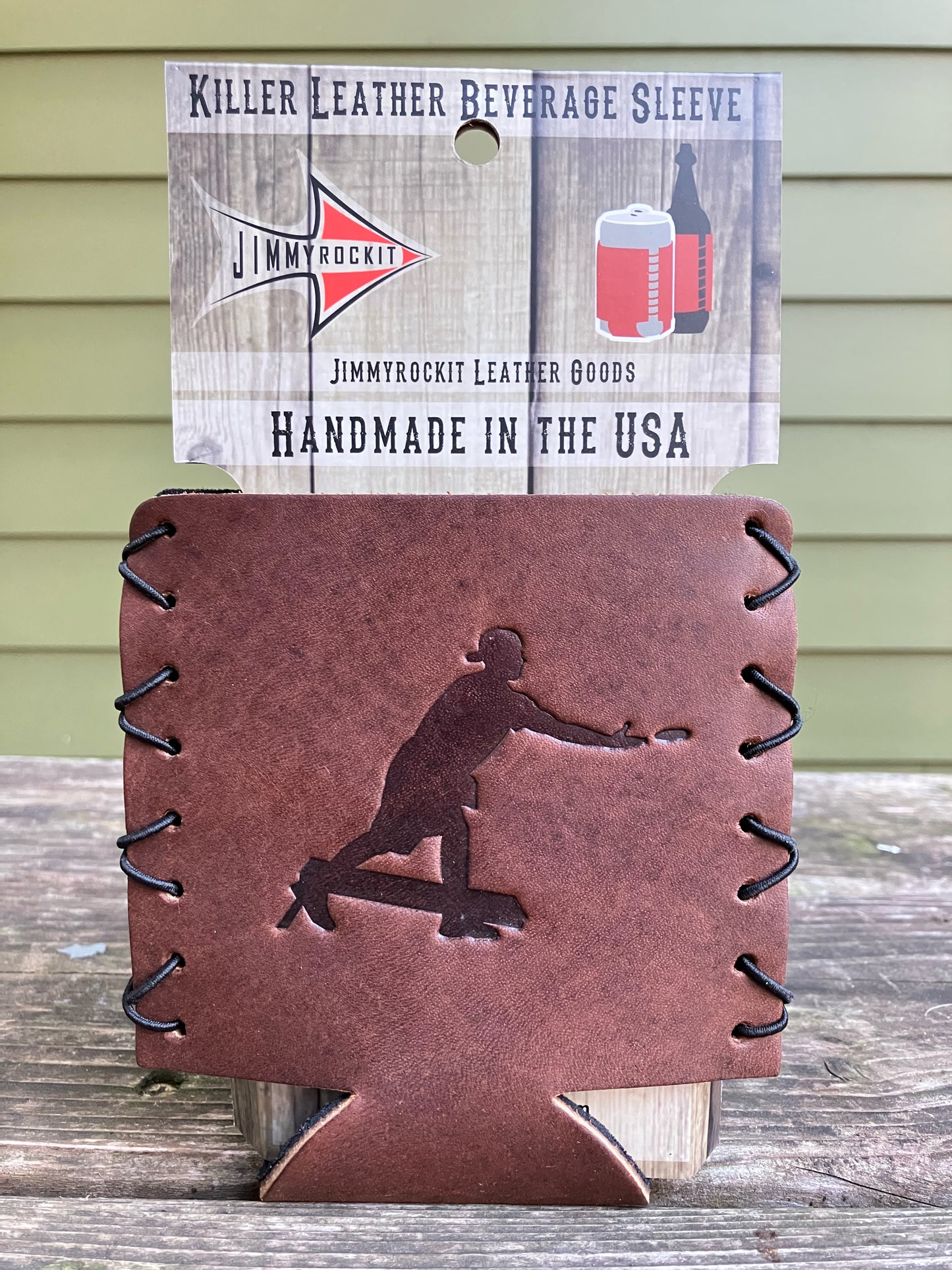 Leather Koozie - Cornhole