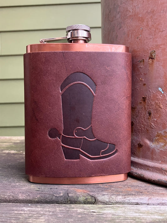 Leather Flask - Cowboy Boot