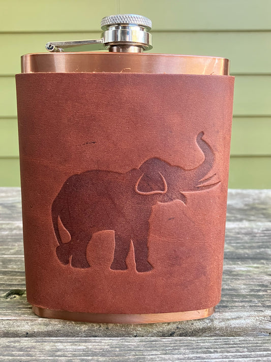 Leather Flask - Elephant