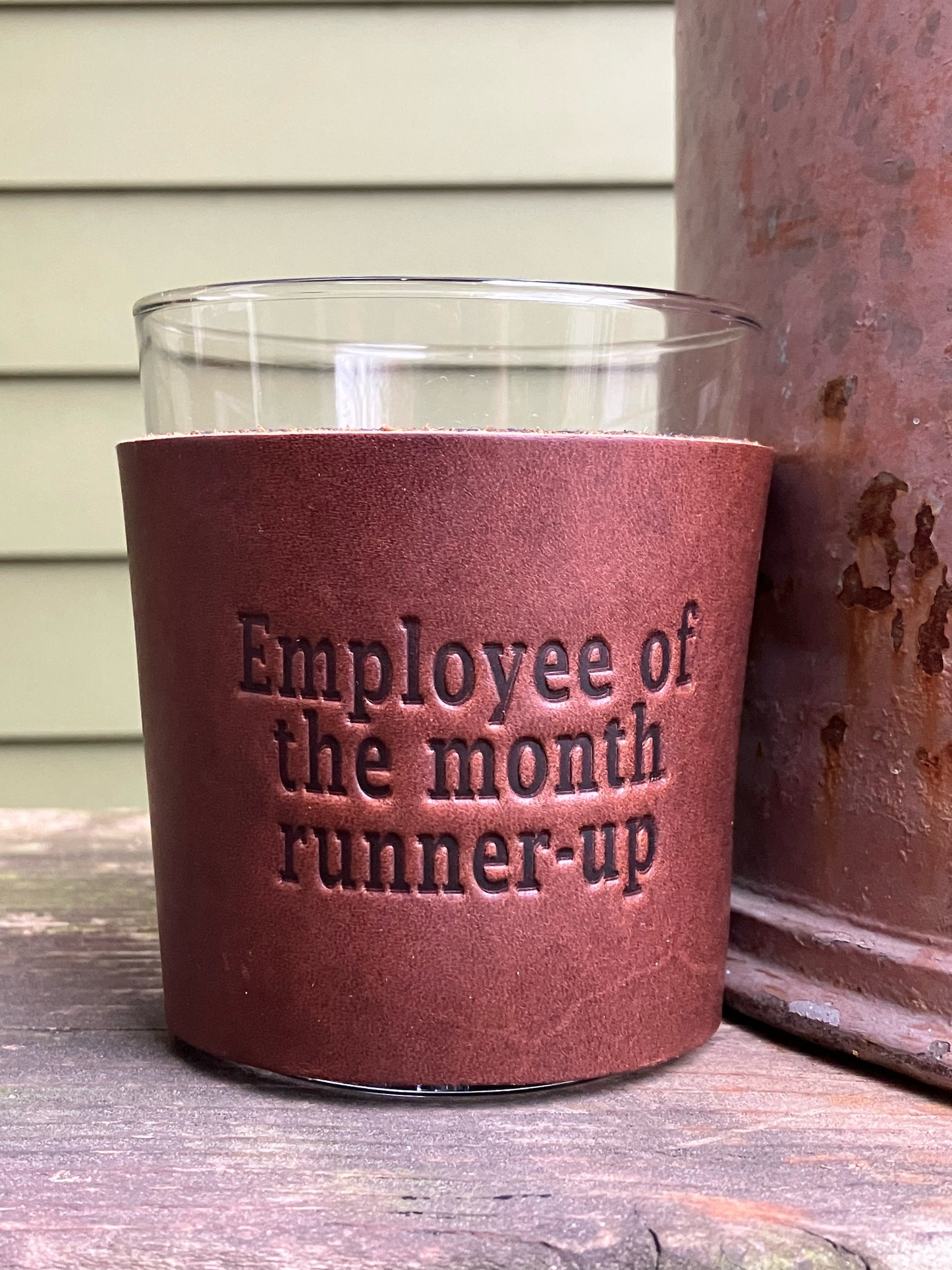 Leather Wrapped Whiskey Glass - Employee of the Month Runner-up