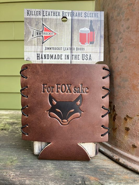 Leather Koozie - For Fox Sake
