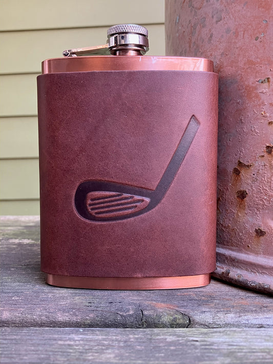 Leather Flask - Golf Club