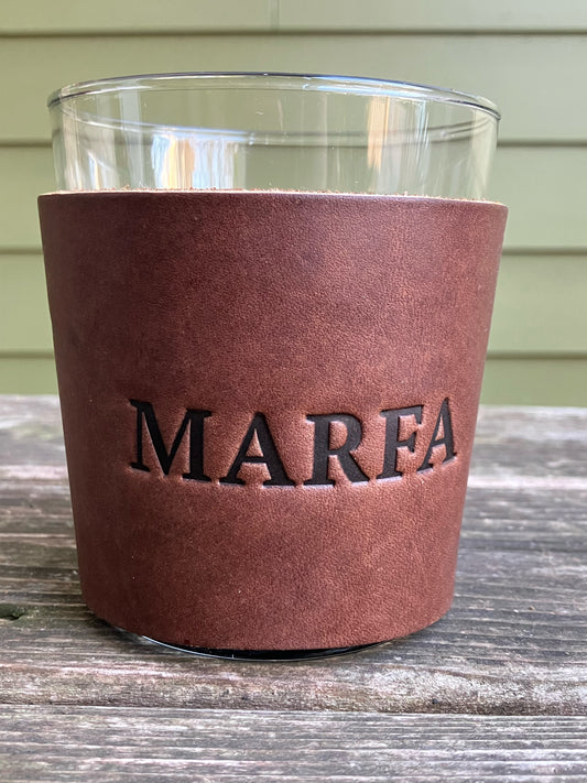 Leather Wrapped Whiskey Glass - Marfa