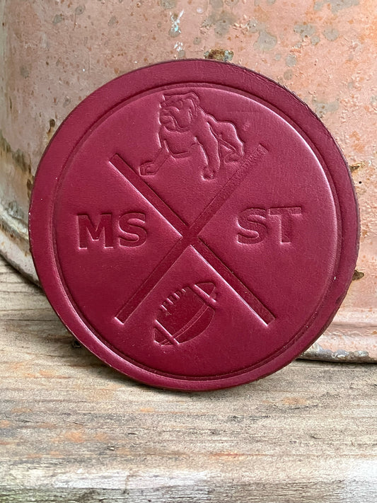 Leather Coaster - Mississippi State Football