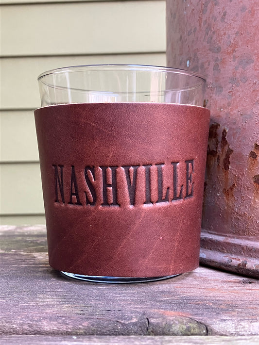 Leather Wrapped Whiskey Glass - Nashville
