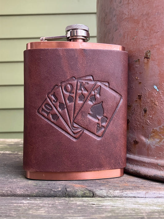 Leather Flask - Royal Flush