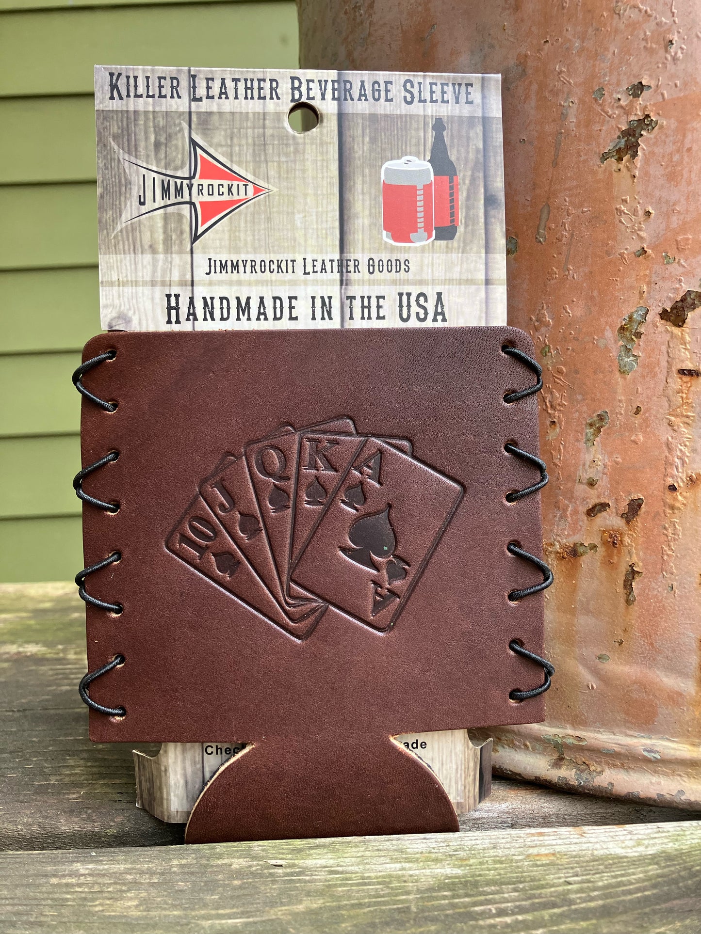 Leather Koozie - Royal Flush