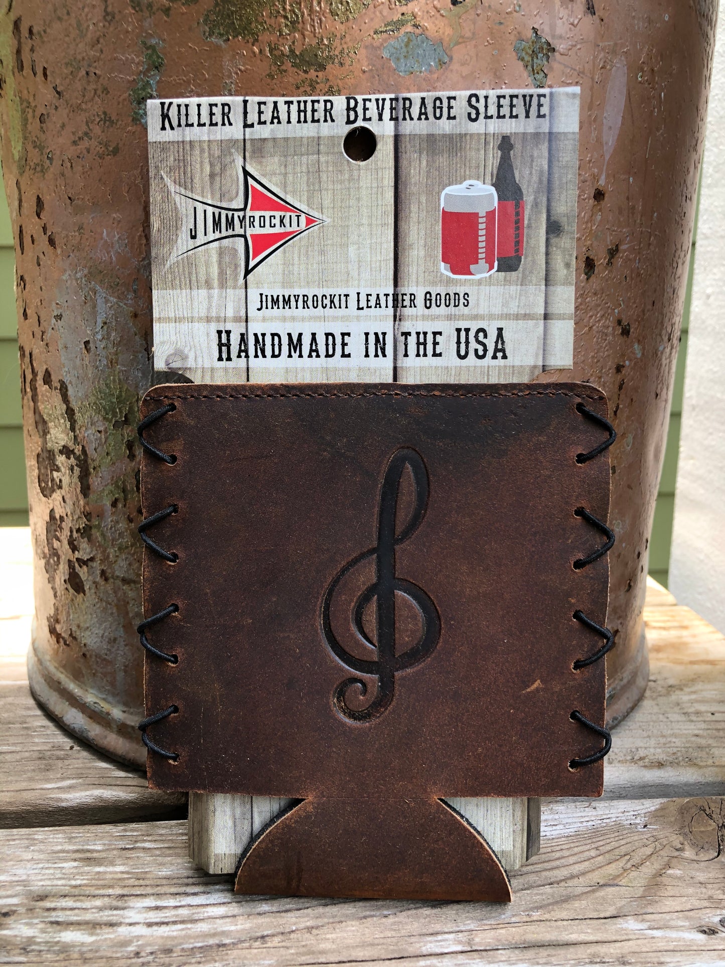 Leather Koozie - Treble Clef