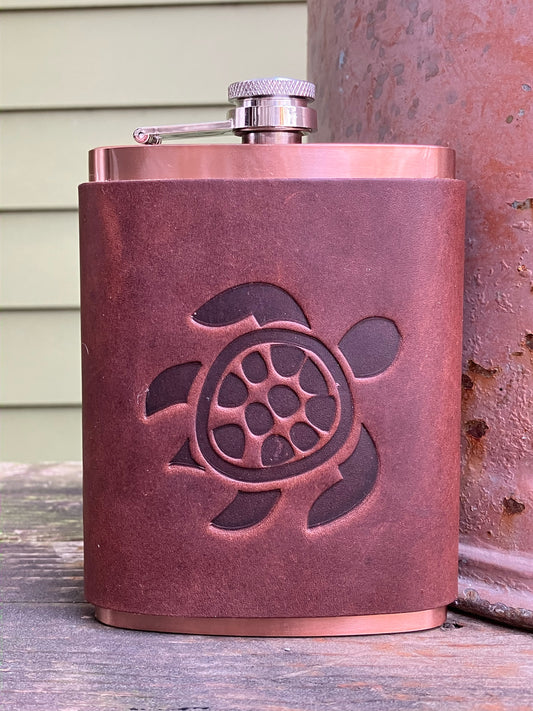 Leather Flask - Turtle
