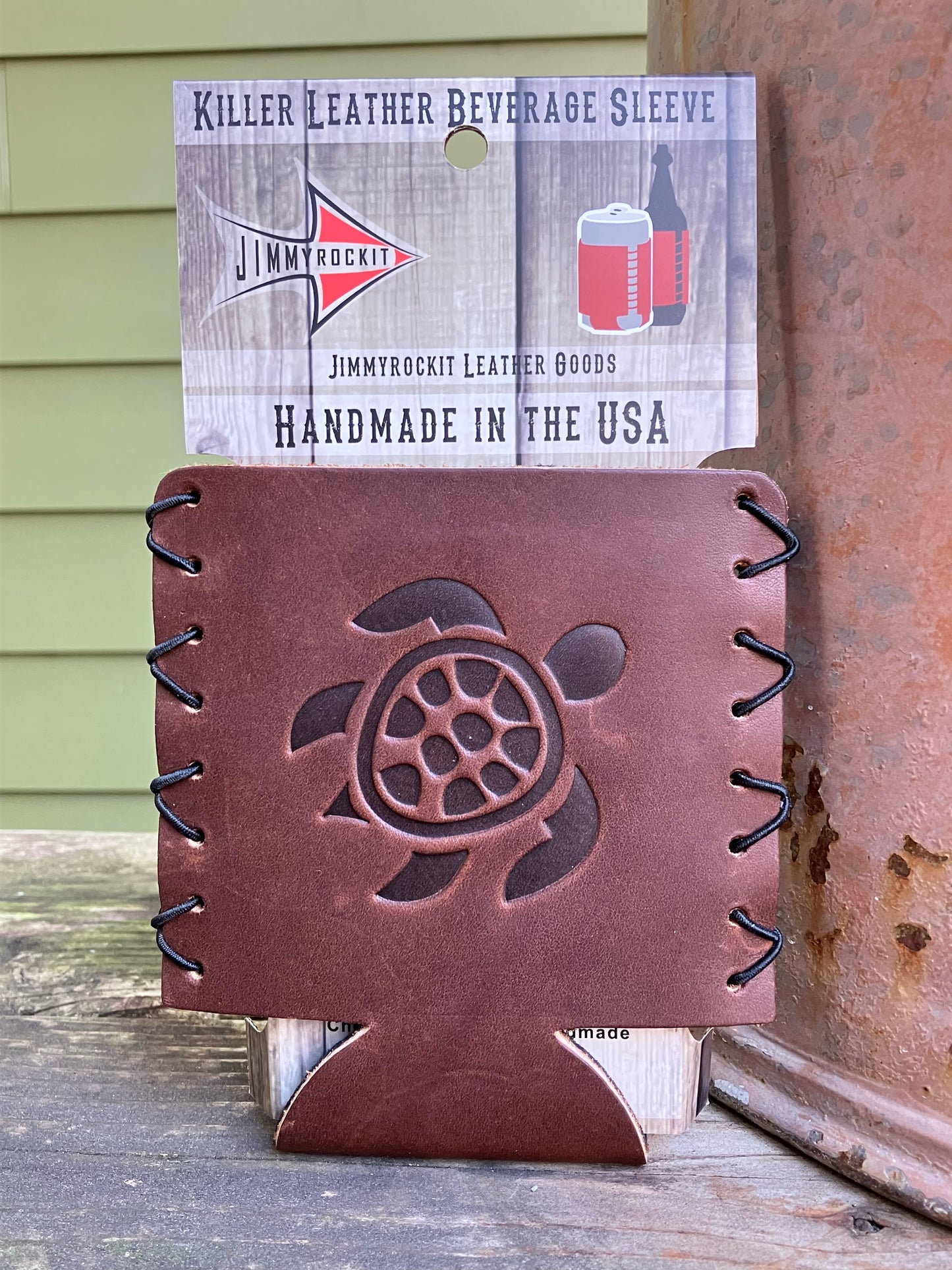 Leather Koozie - Turtle