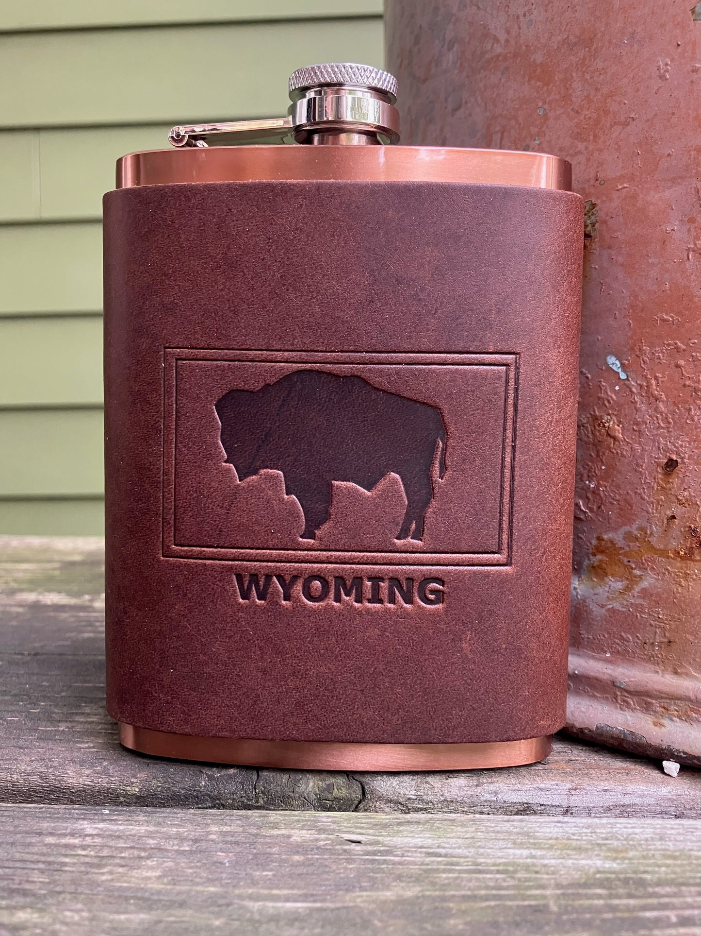 Leather Flask - Wyoming