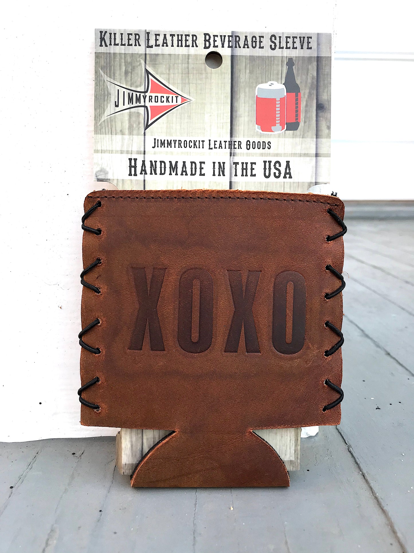 Leather Koozie - XOXO