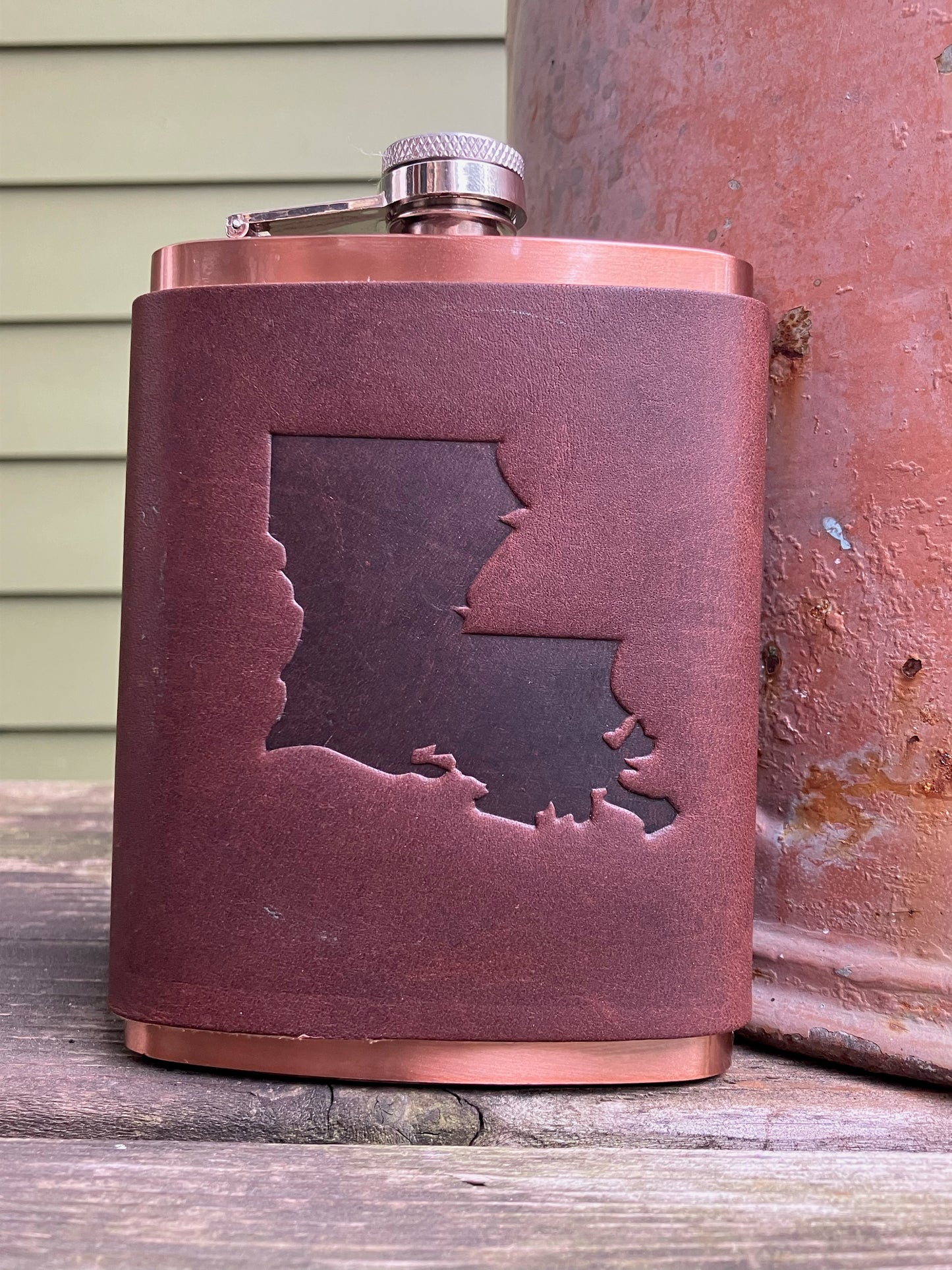 Leather Flask - Louisiana