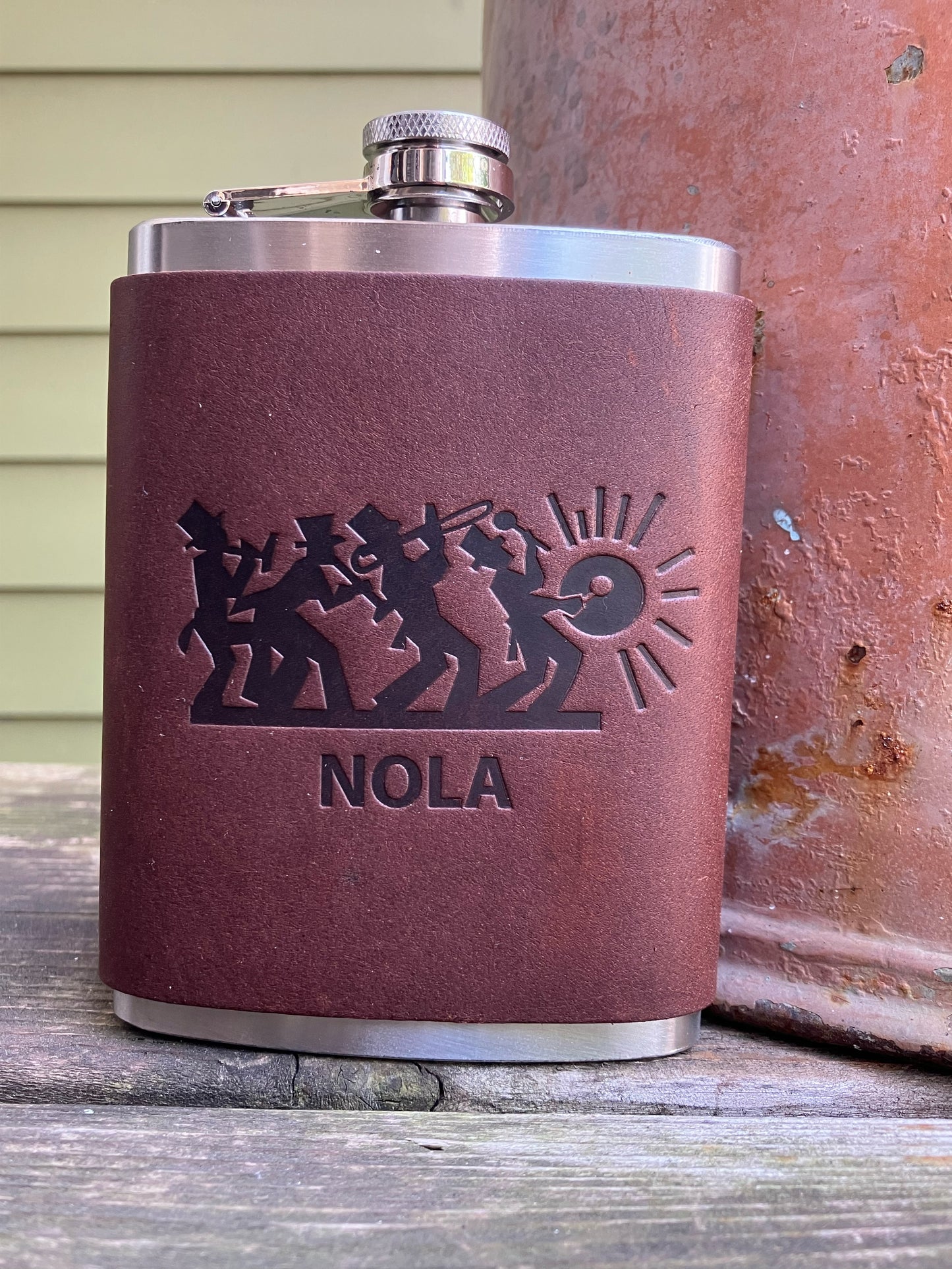 Leather Flask - New Orleans Second Line