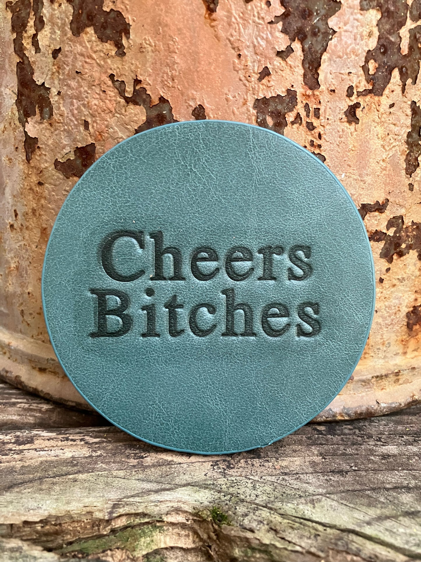 Leather Coaster - Cheers Bitches