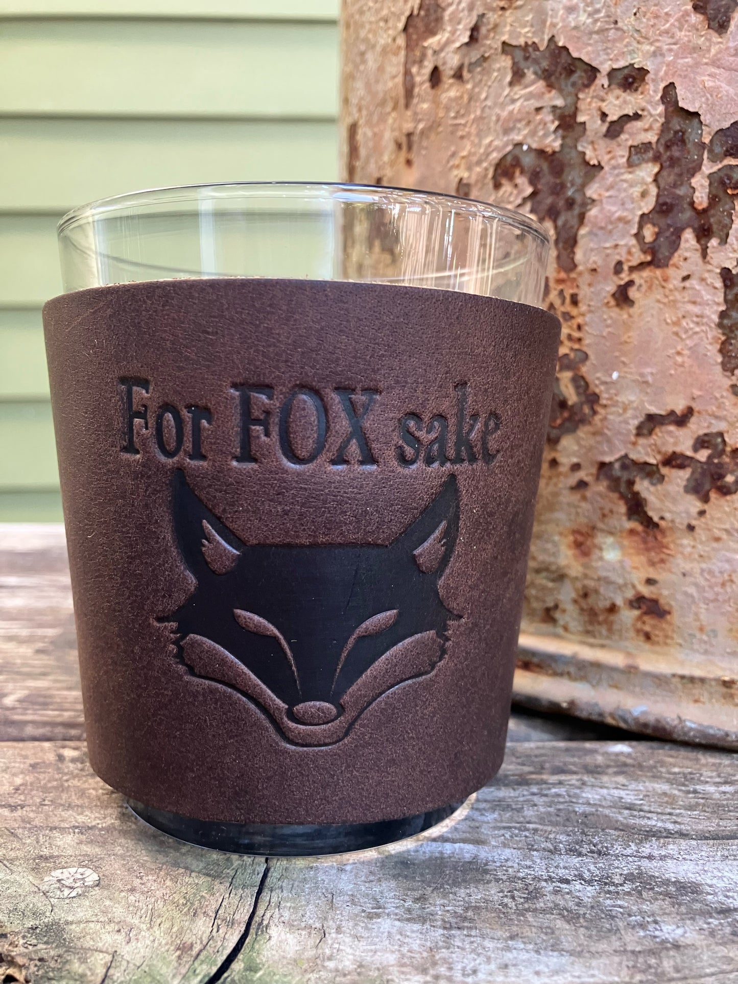 Leather Wrapped Whiskey Glass - For Fox Sake