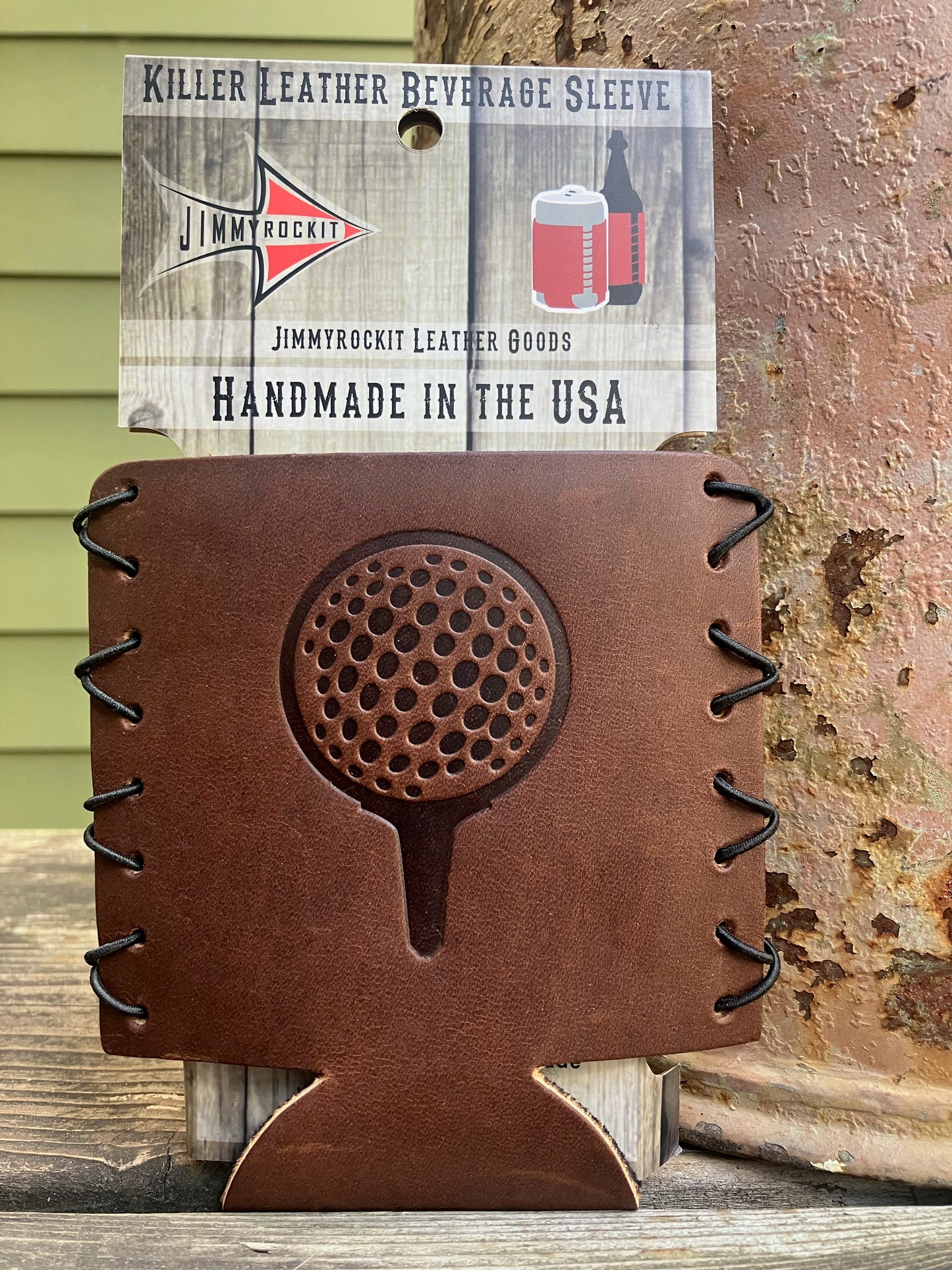 Leather Koozie - Golf Ball