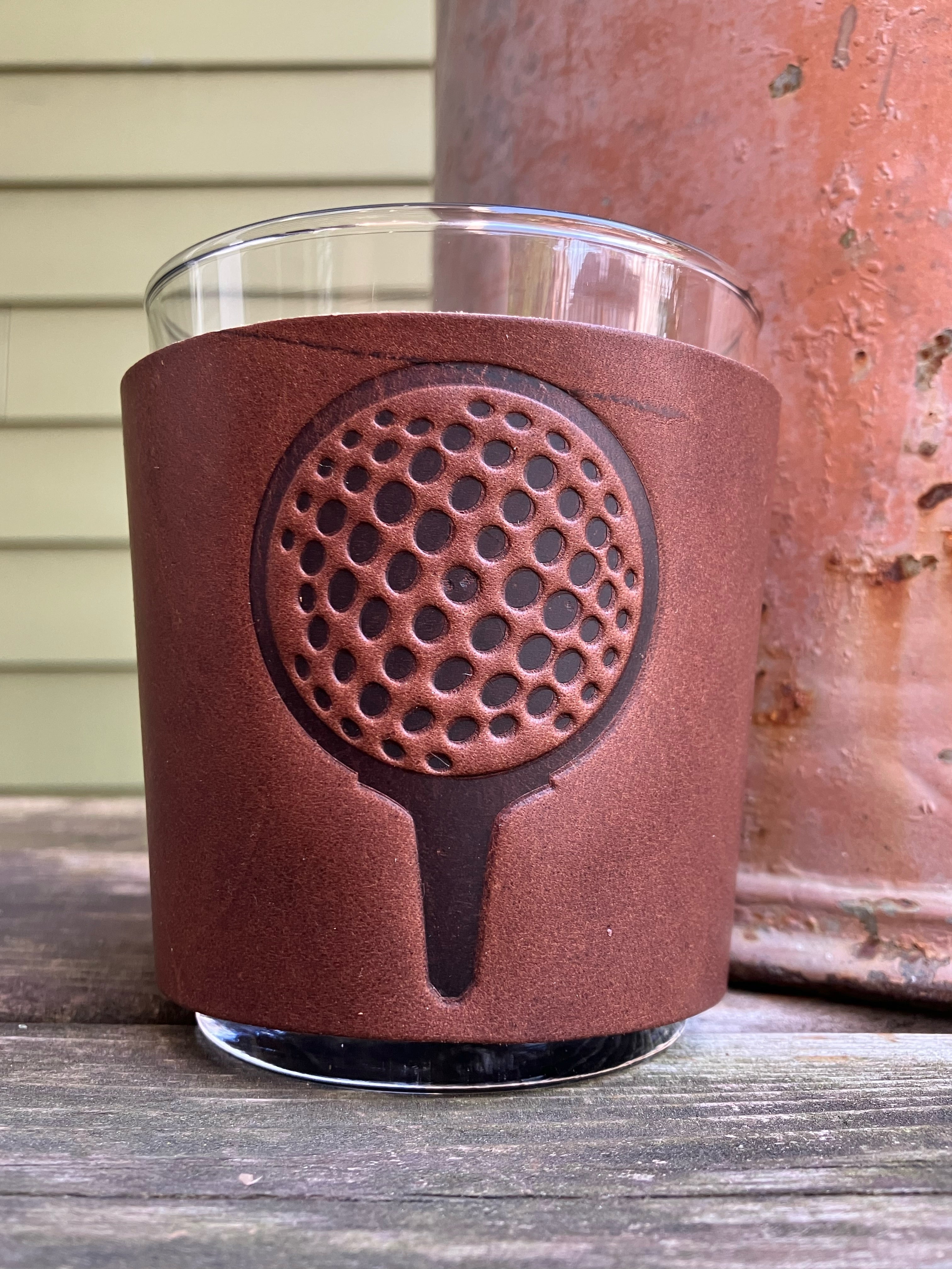 Indian Golf Ball Rocks Leather Wrapped Whiskey Glass - Golf Ball – jimmyrockit