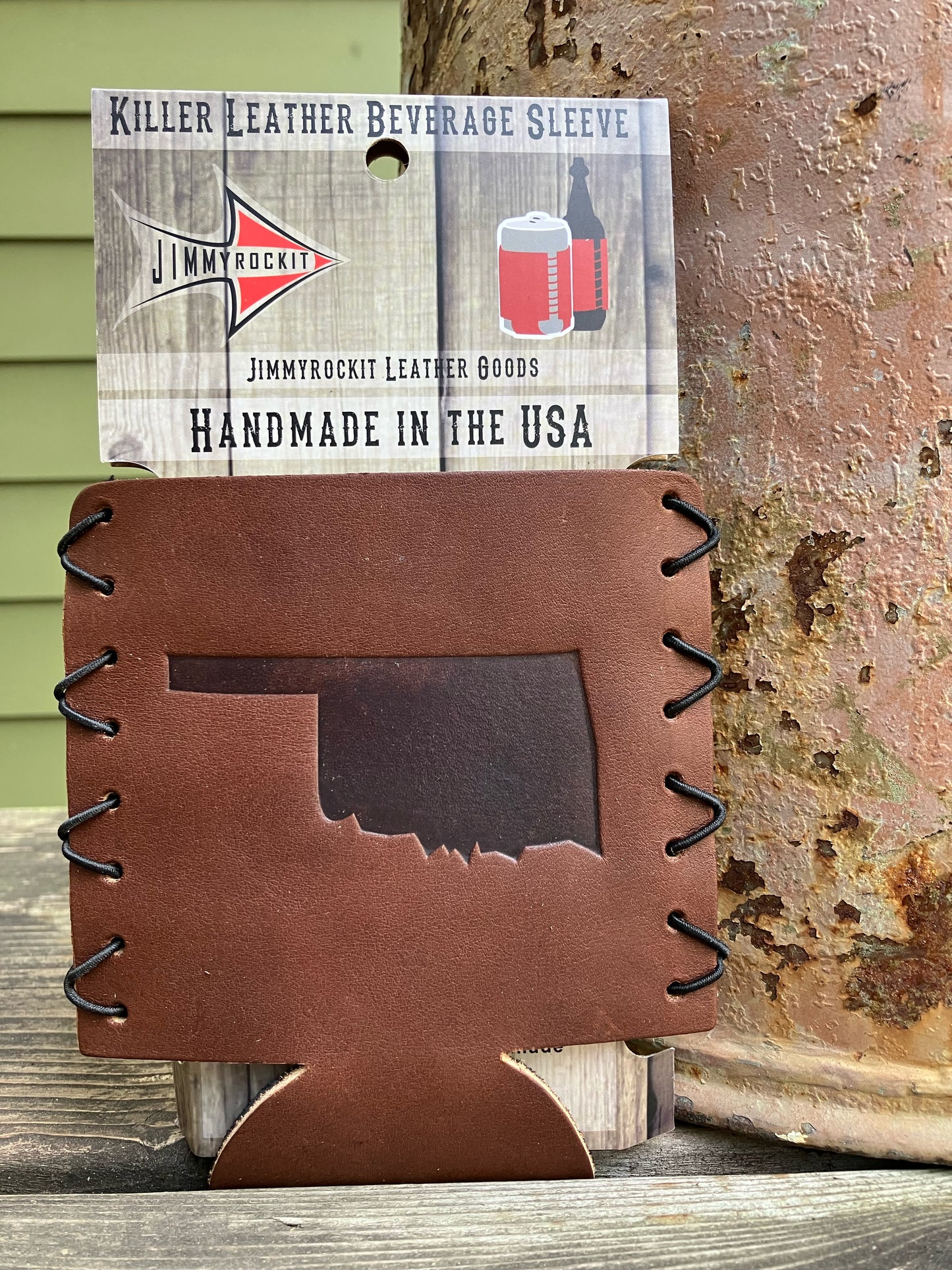 Leather Koozie - Oklahoma