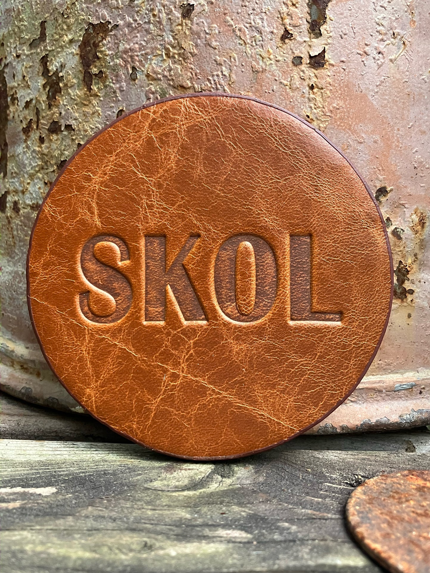 Leather Coaster - SKOL