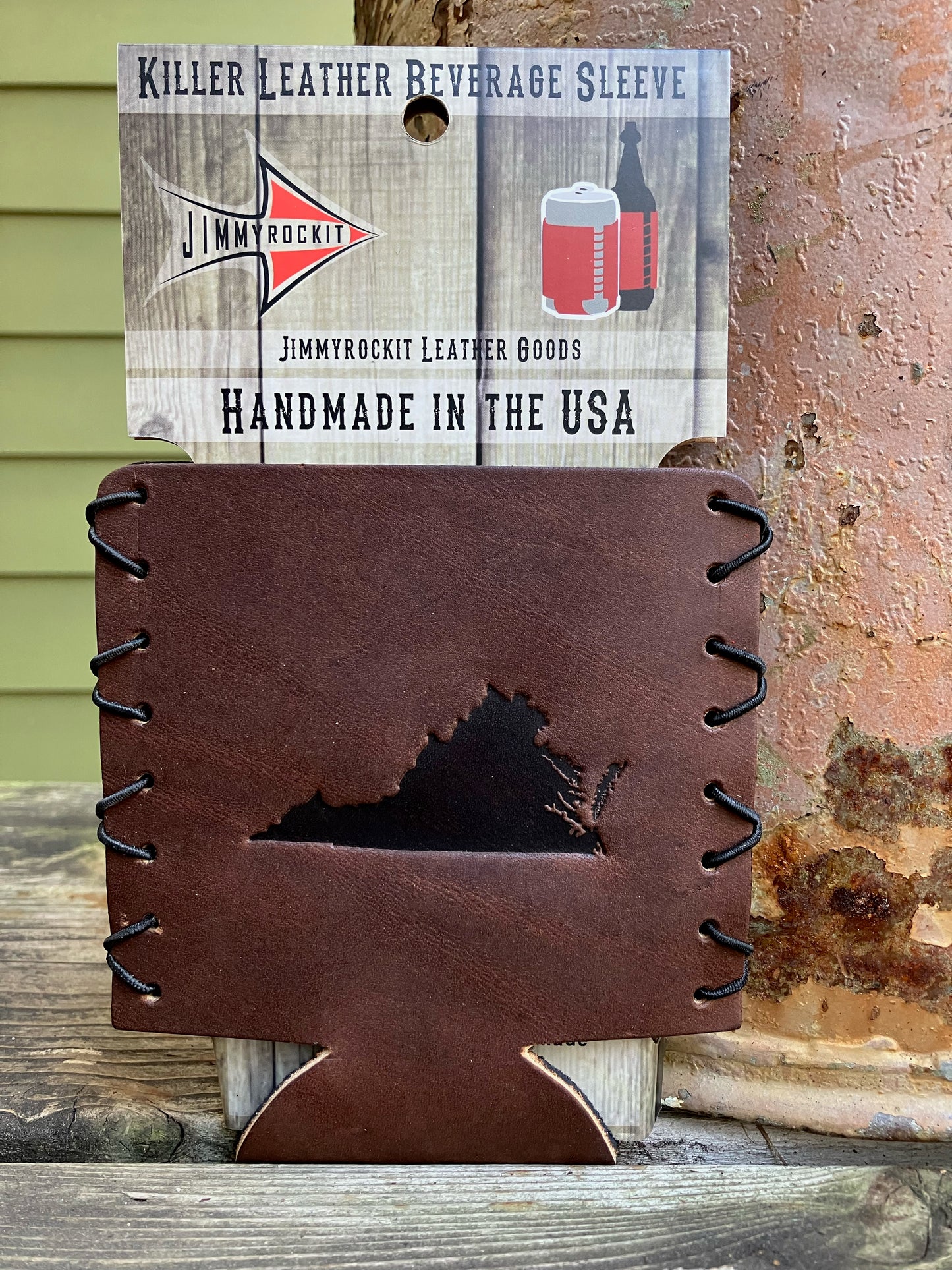 Leather Koozie - Virginia