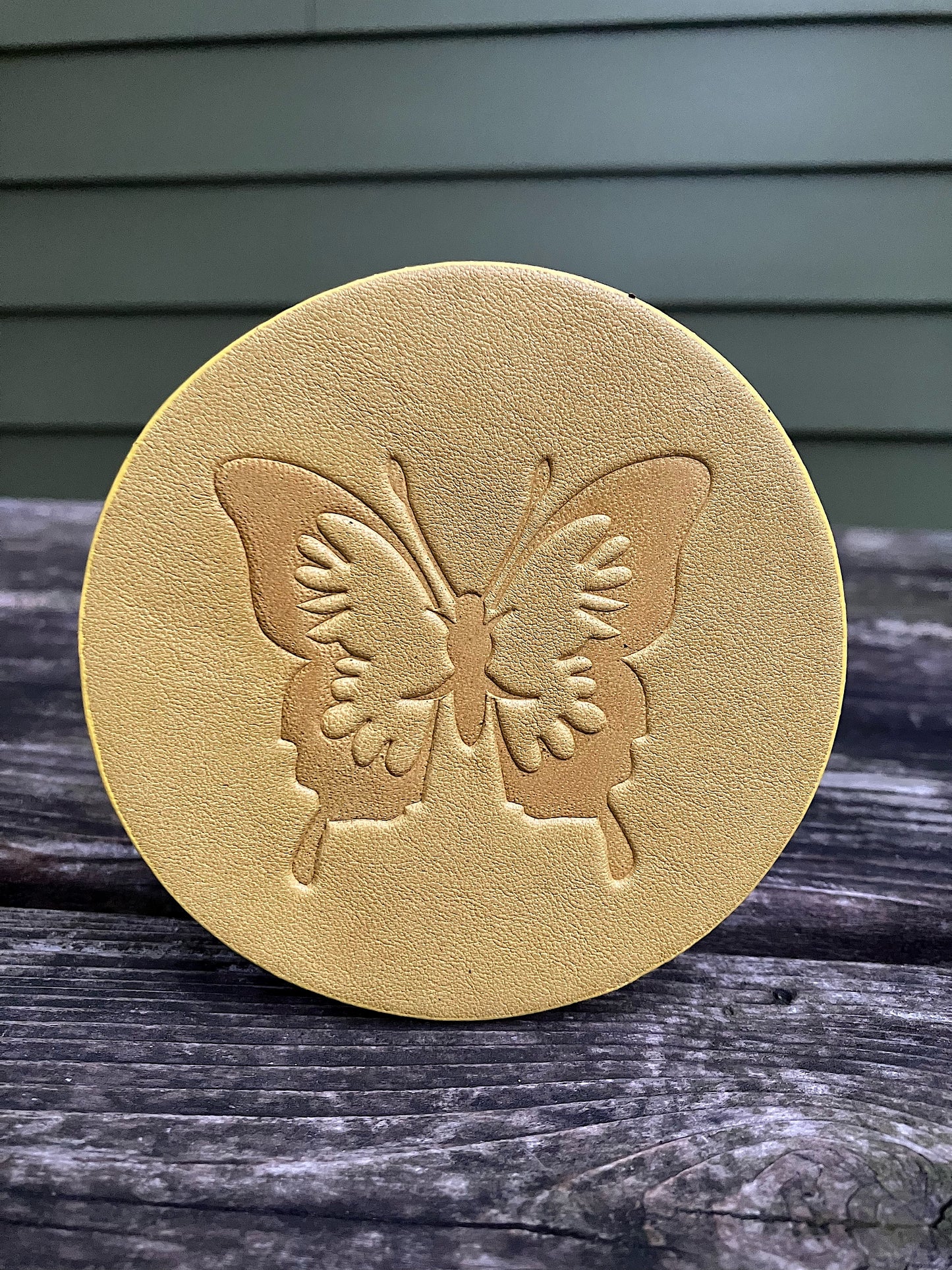 Leather Coaster - Butterfly