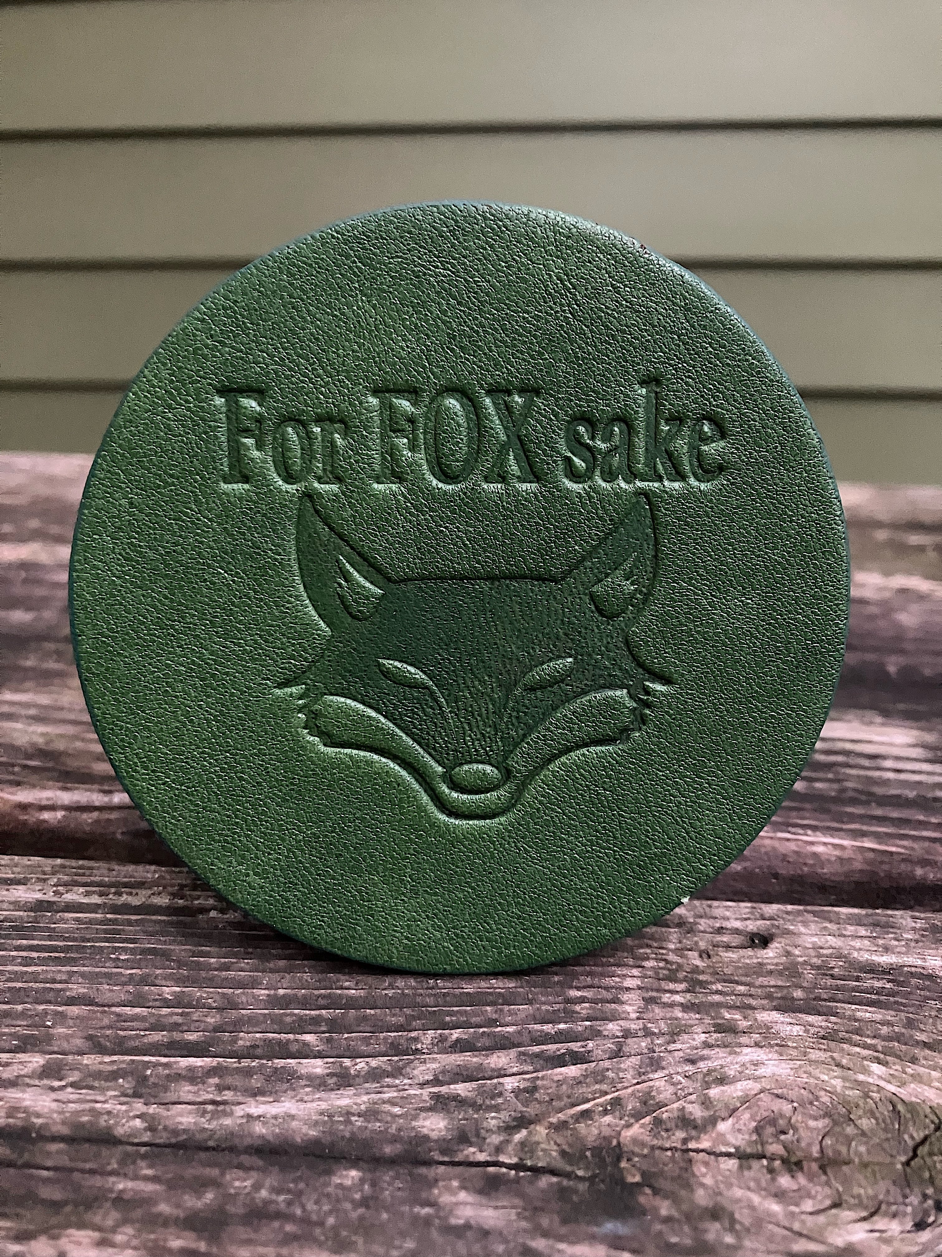 Leather Coaster For Fox Sake