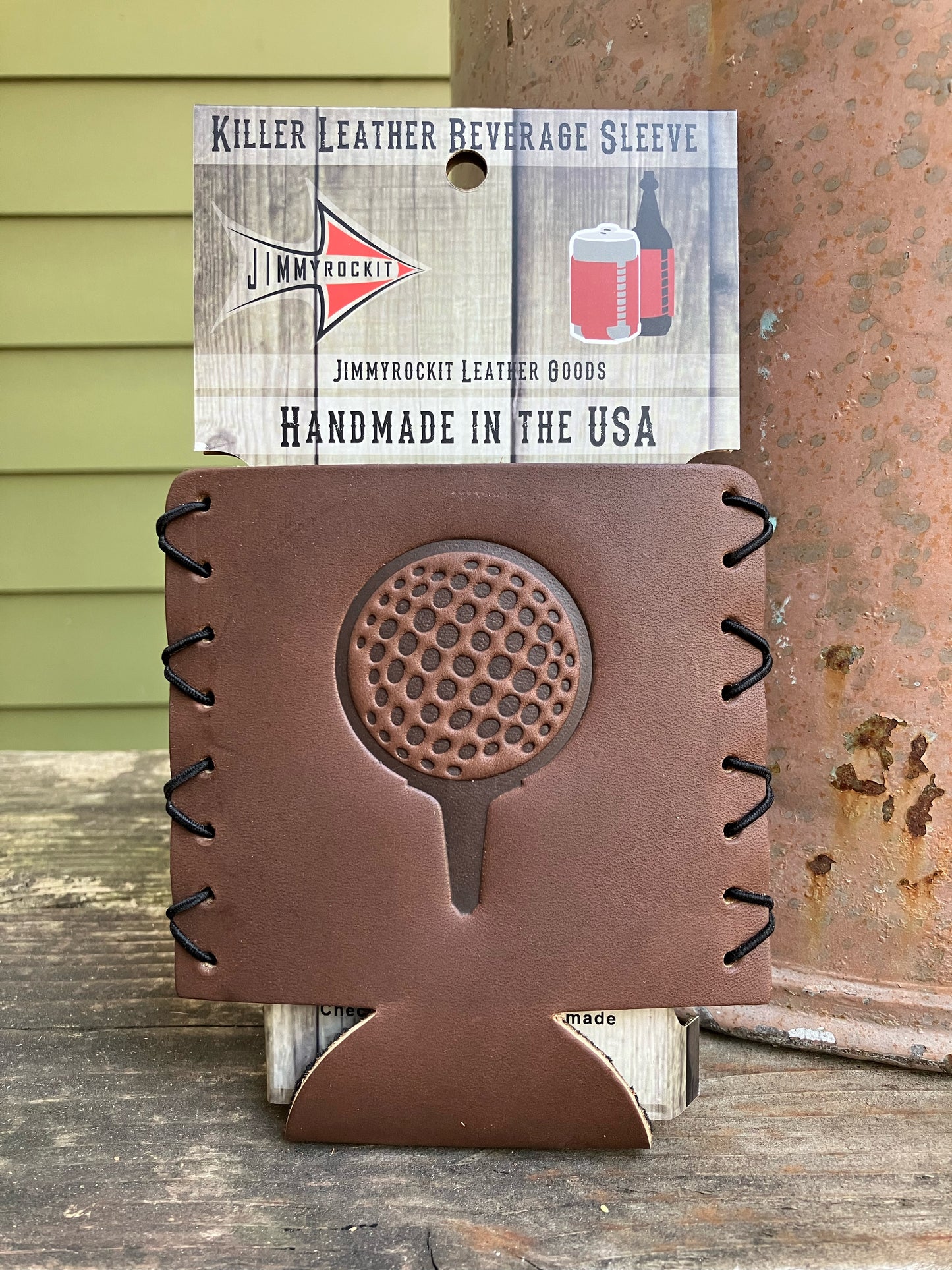 Leather Koozie - Golf Ball