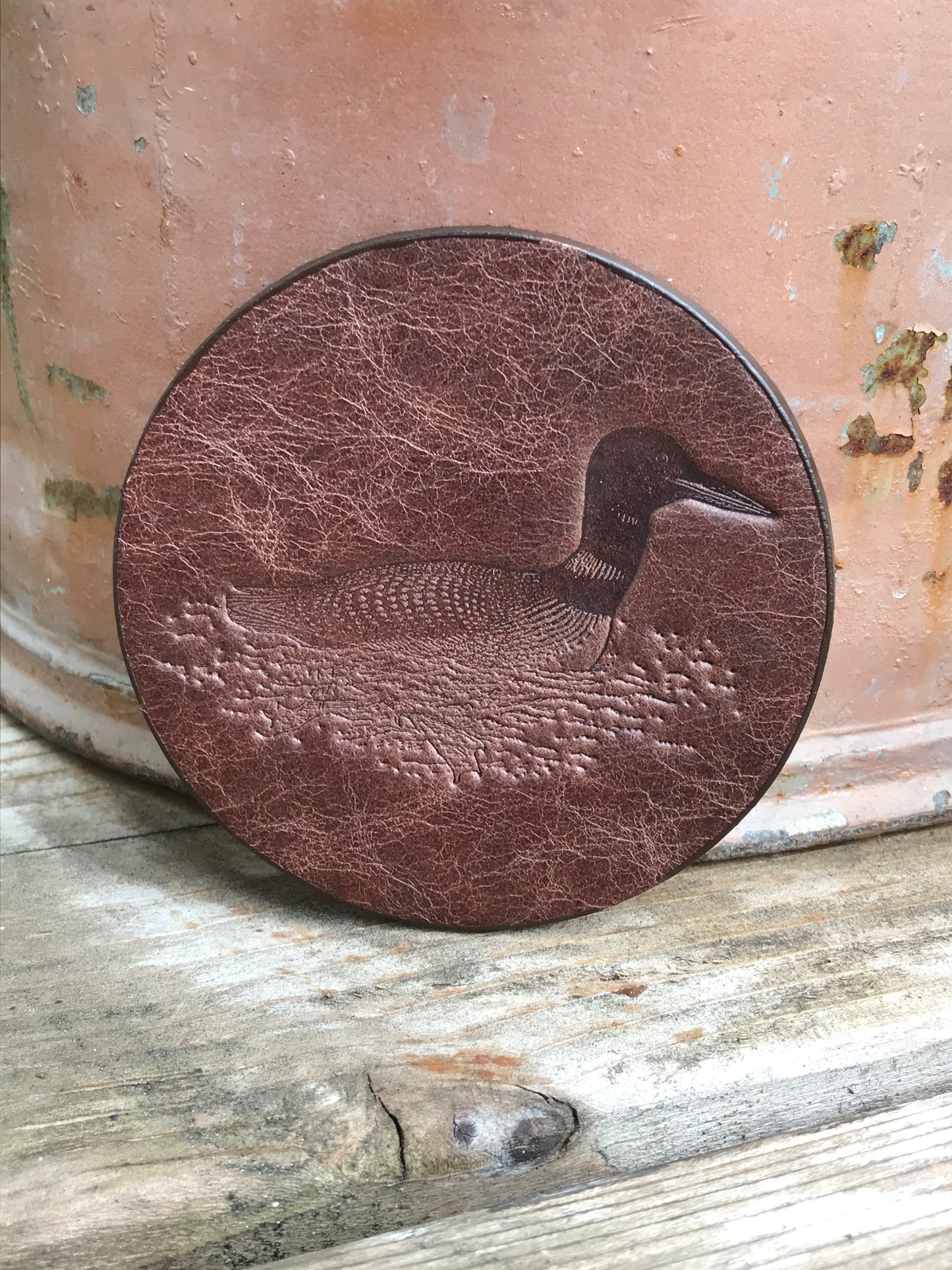 Leather Coaster - Loon