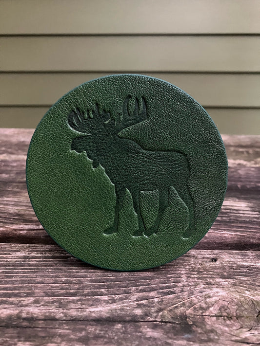 Leather Coaster - Moose