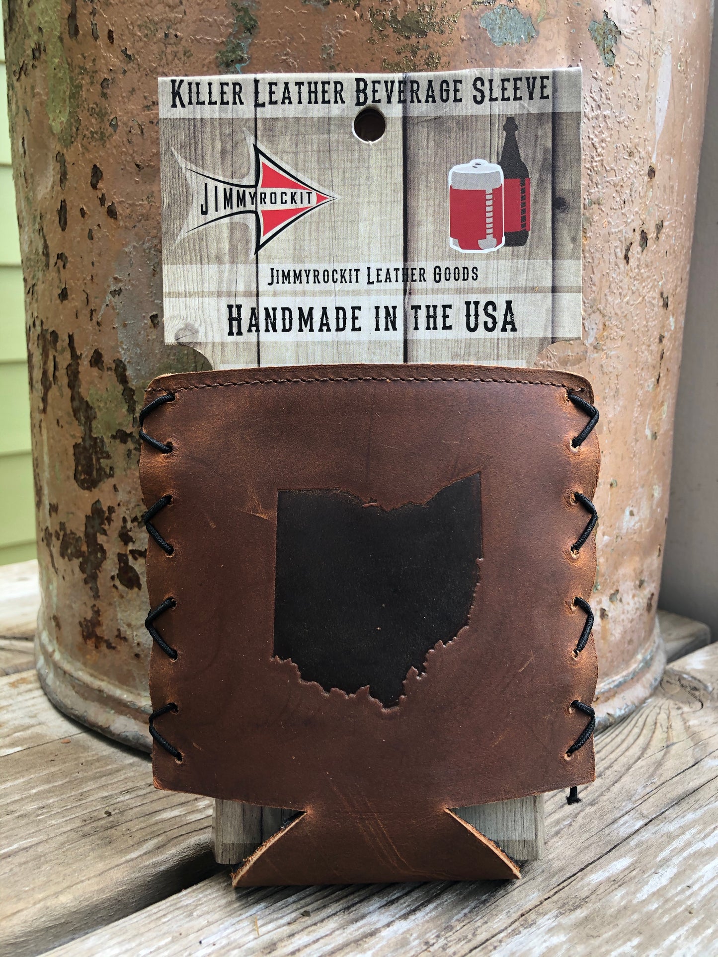 Leather Koozie - Ohio