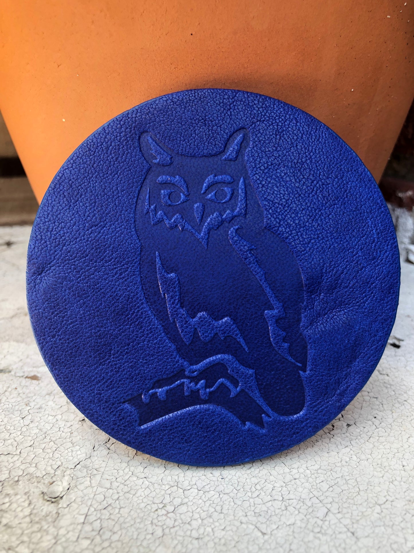 Leather Coaster - Owl