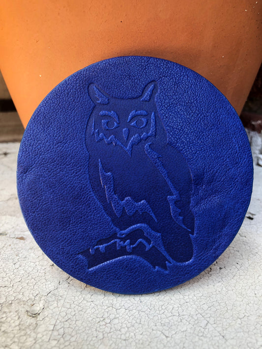 Leather Coaster - Owl