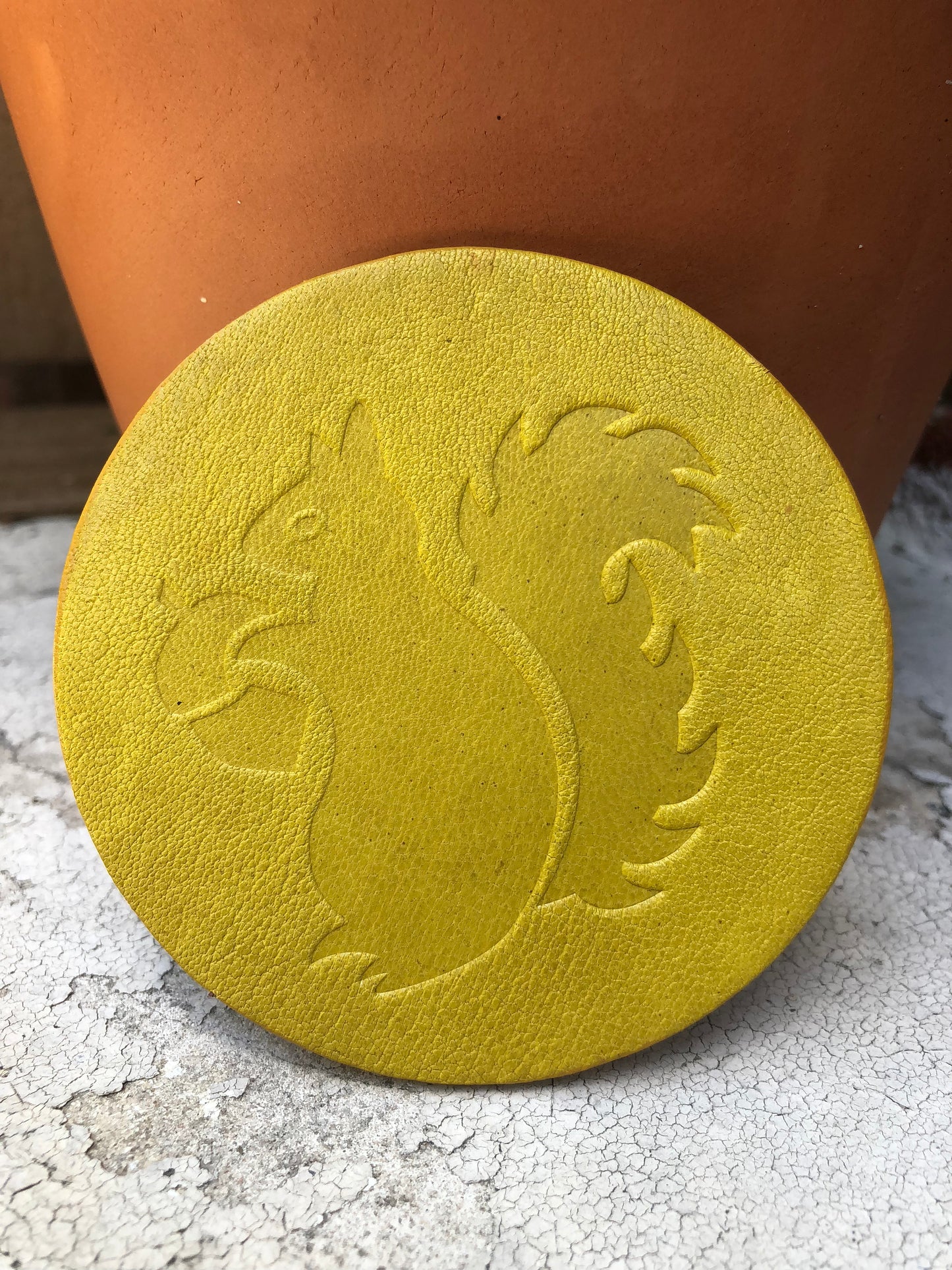 Leather Coaster - Squirrel