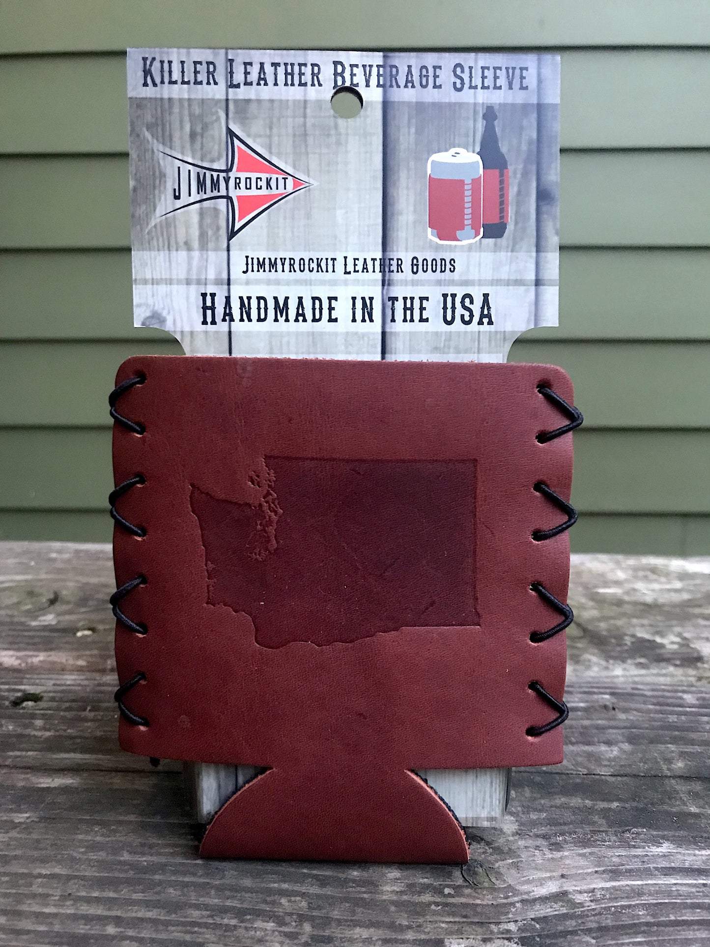 Leather Koozie - Washington