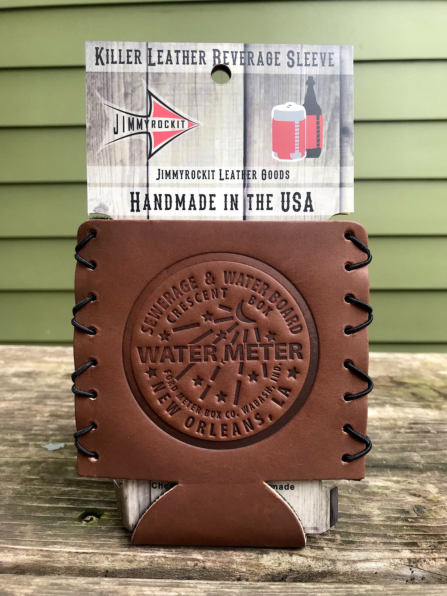 Leather Koozie - New Orleans Water Meter