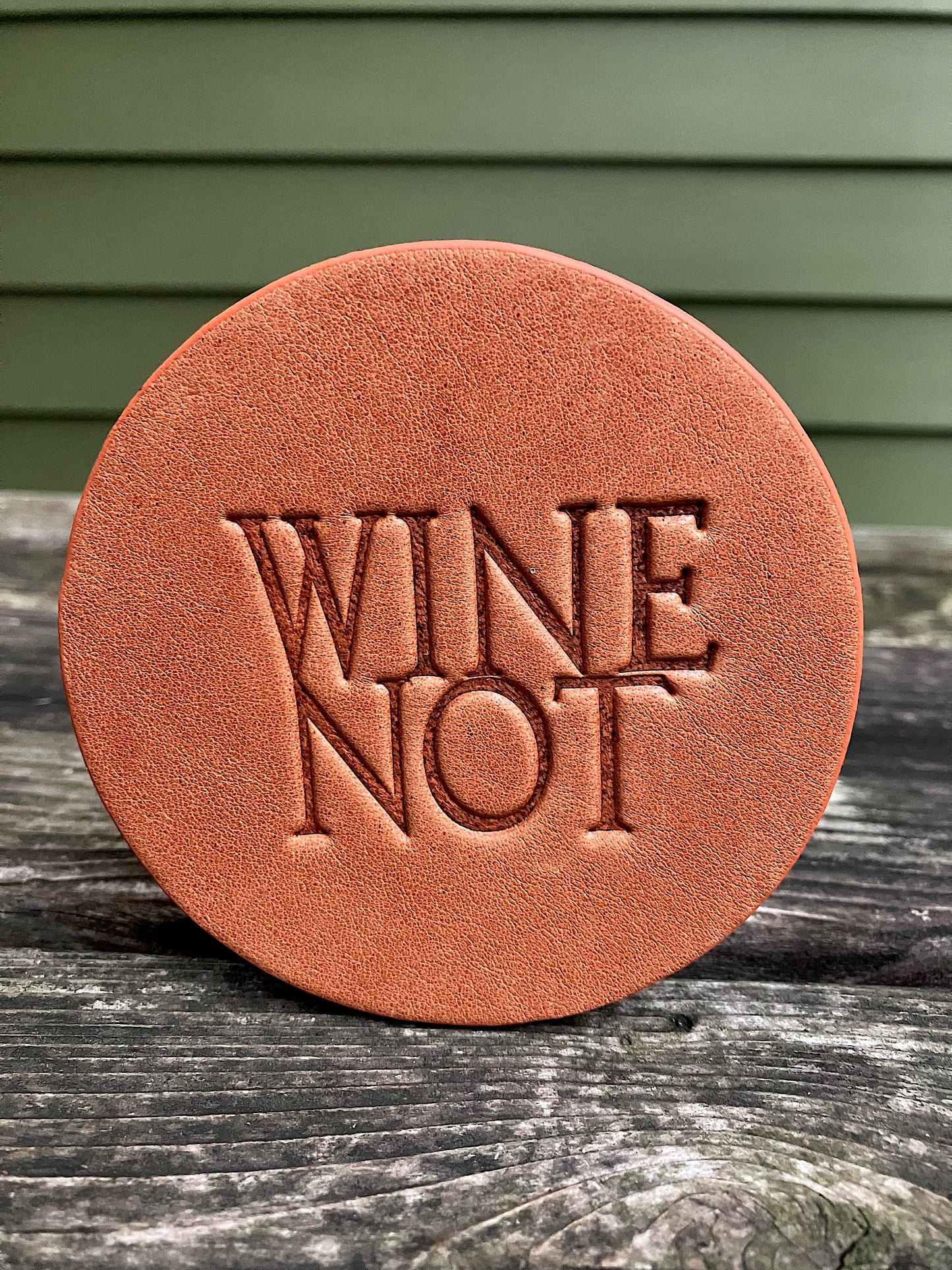 Leather Coaster - Wine Not