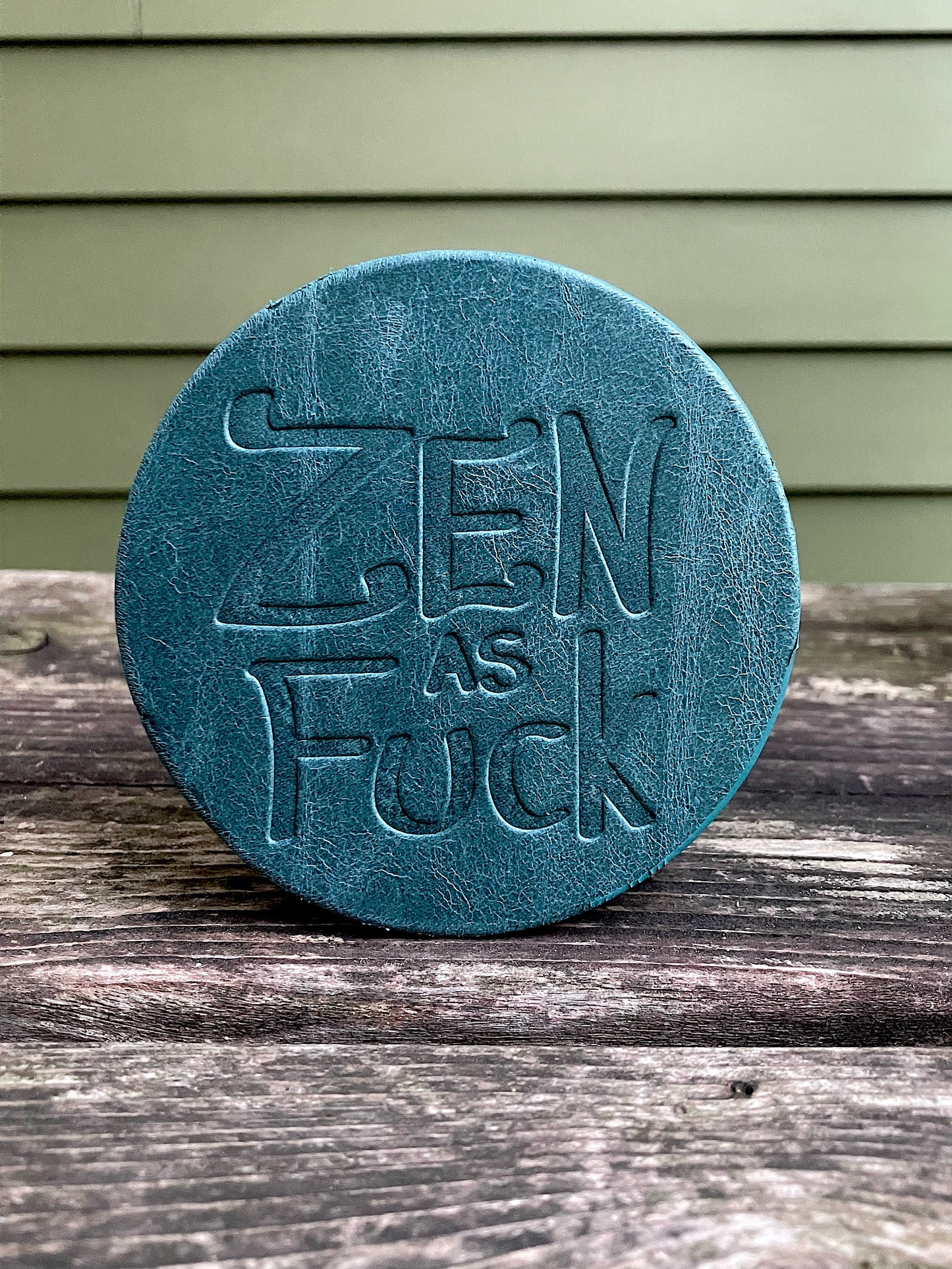 Leather Coaster - Zen As Fuck
