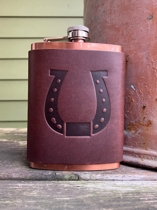 Leather Flask - Horseshoe