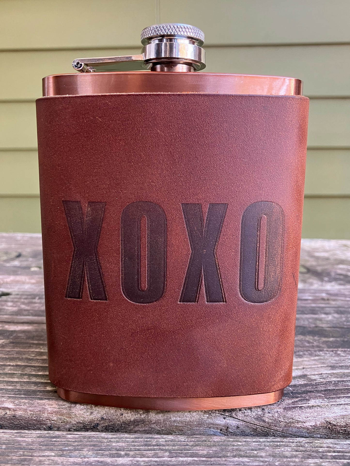 Leather Flask - XOXO